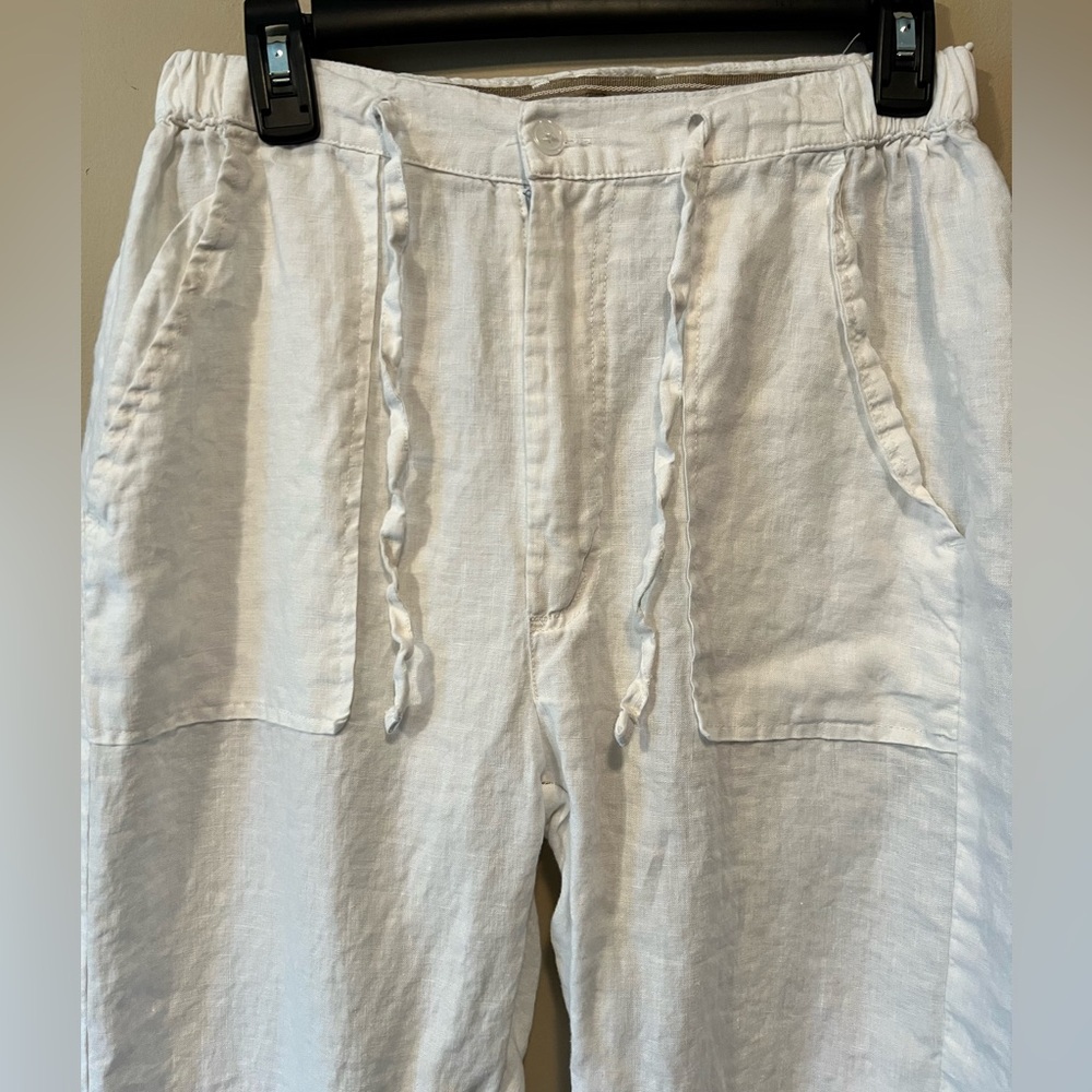 Bohio size M 💯 white linen. Pants with front patch pockets and back flap pockets - Picture 5 of 8